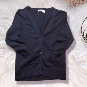 SIBLINGS- Girls Super Soft Black Cardigan with double pockets- M- rare